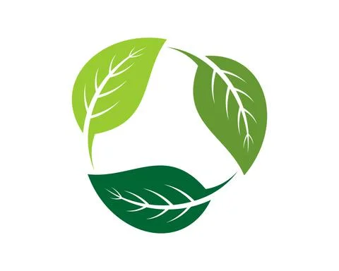 Green leaf with triangle logo Stock Illustration