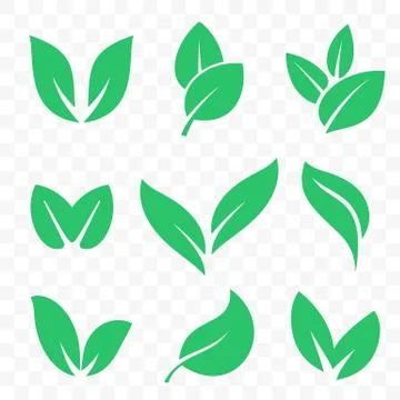 Green leaf vector bio eco organic icons set Stock-Illustration