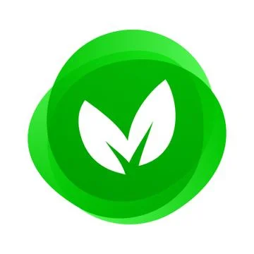 Green leaf vector icon. Vegan and vegetarian food, bio eco environment, green Stock Illustration