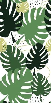 Green leaf wall art Stock Illustration