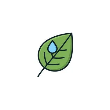 Green leaf with water droplet emphasizing ecology sustainability and enviro.. Stock Illustration