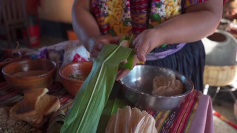 Green Leaf Wrapped Tamale Final Result Stock Footage 293165258