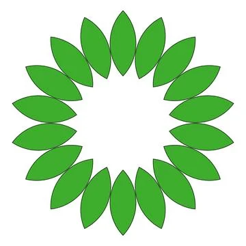 Green Leaf Wreath Frame Circular Botanical Border Illustration Stock Illustration