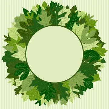 Green leaf wreath Illustration