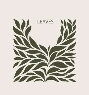 Green Leaflets Logo abstract design. Plant with Leaves sign. Flo Stock Illustration