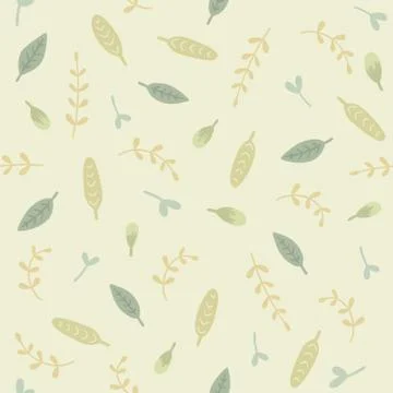 Green leafs seamless pattern Stock Illustration
