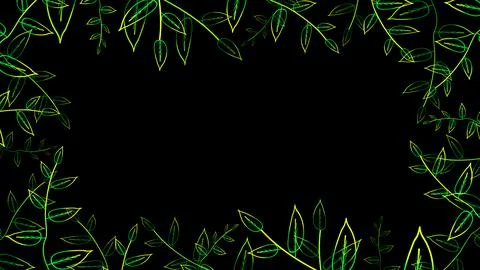 Green Leafy Border Design with Vibrant Outline for Creative Projects Stock Illustration