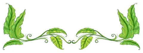 A green leafy border Illustrazione stock