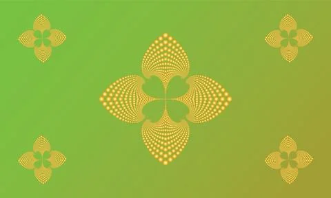 Green leafy floral vector design with abstract botanical elements on background Stock Illustration