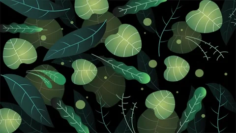 Green leafy foliage pattern with abstract seamless decorative design Video stock 318053144