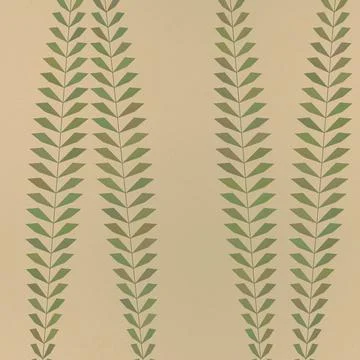 Green leafy fronds pattern repeating vertical design Stock Illustration