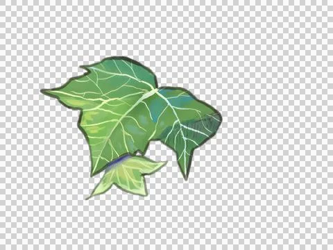 Green leafy monster or creature illustration isolated on transparent backgrou 스톡 일러스트