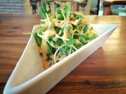 Green leafy salad Stock Photos