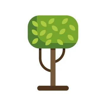 Green leafy tree simple flat vector illustration 스톡 일러스트