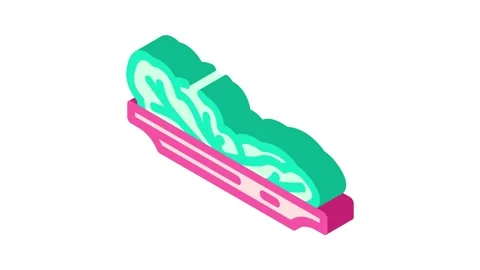 Green leafy vegetable diarrhea isometric icon animation Video stock 327277207