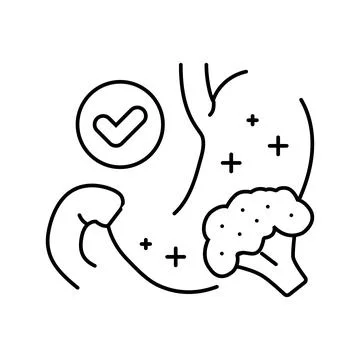 Green leafy vegetable diarrhea line icon vector illustration 库存插图