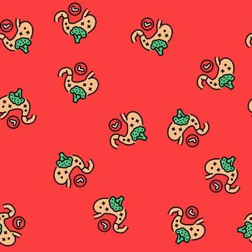 Green leafy vegetable diarrhea vector seamless pattern Illustrazione stock