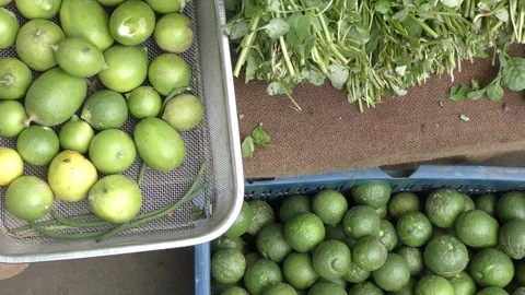 Green leafy vegetables and other items Video stock 114393403