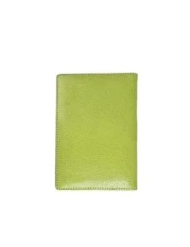 Green leather case note book isolated on white background Stock Photos