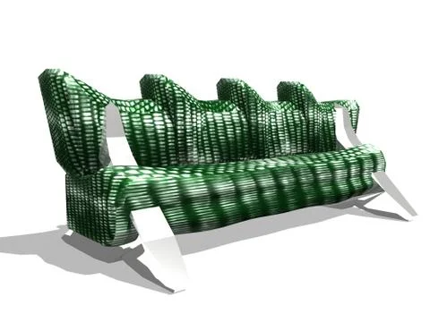 Green leather sofa Foto stock
