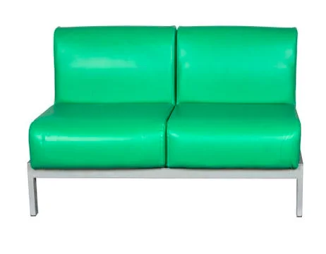 Green leather sofa Stock Photos