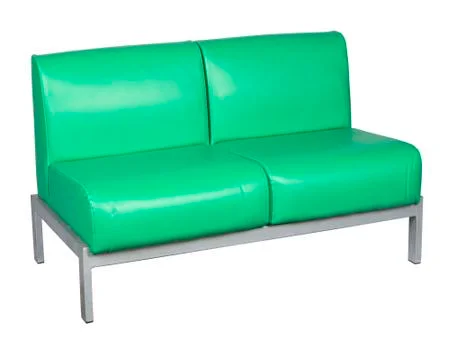 Green leather sofa Stock Photos