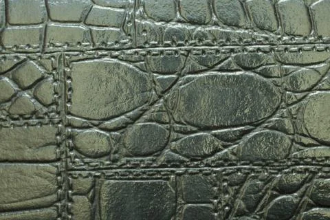 Green  leather texture Stock Photos
