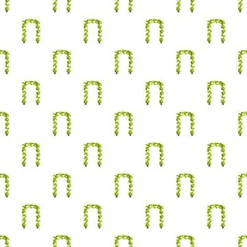Green leaves archway seamless pattern for nature design Stock Illustration