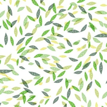 Green leaves background seamless. Illustrazione stock
