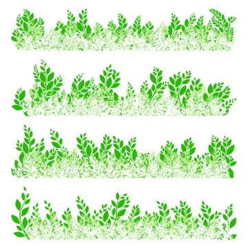 Green leaves border. EPS 10 Illustrazione stock