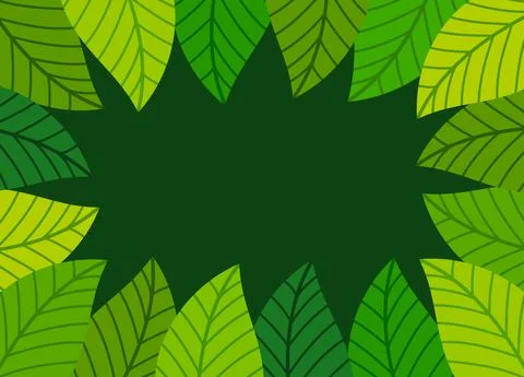 Green leaves border. Vector illustration. Stock Illustration