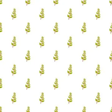 Green leaves on branches creating seamless pattern Illustrazione stock