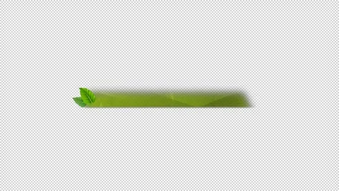 Green leaves caption long blank background animation, alpha channel Video stock 247087937
