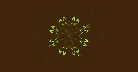 Green leaves create a floral pattern on a brown background Stock Illustration