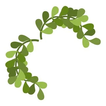 Green leaves creating a decorative frame on white background Stock Illustration