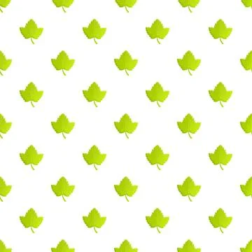 Green leaves creating flat cartoon seamless pattern background Stock Illustration