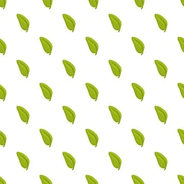 Green leaves creating seamless botanical pattern background Stock Illustration