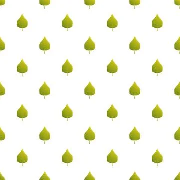Green leaves creating seamless white background pattern Stock Illustration