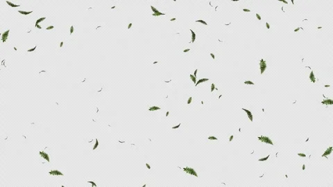 Green Leaves flying with Alpha Channel Stock Footage 280787408