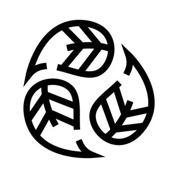 Green leaves forming recycling loop symbol Illustrazione stock