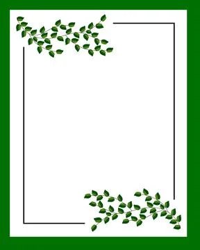 Green leaves frame a clean white border. Stock Illustration