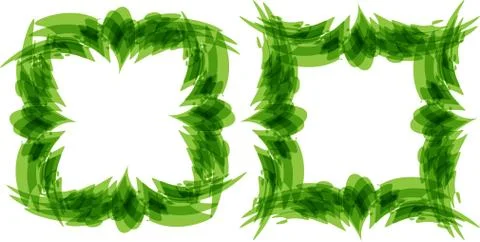 Green leaves frame, stylized composition, Stock Illustration