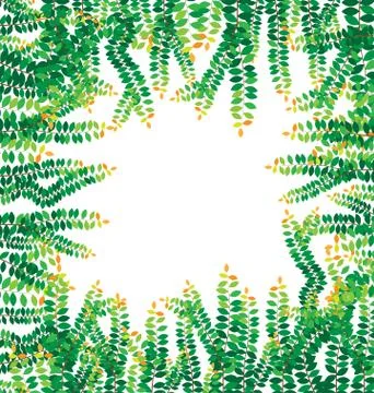 Green leaves frame vector Stock Illustration