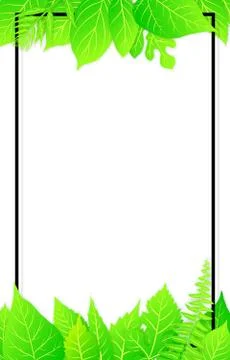 Green leaves frame. Vector illustration Stock Illustration
