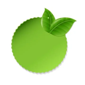 Green Leaves With Label Stock Illustration