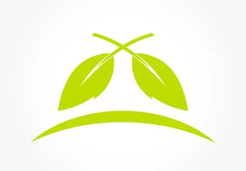 Green leaves logo concept. Vector illustration. Stock Illustration