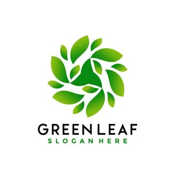 Green Leaves logo Designs vector illustration Stock Illustration
