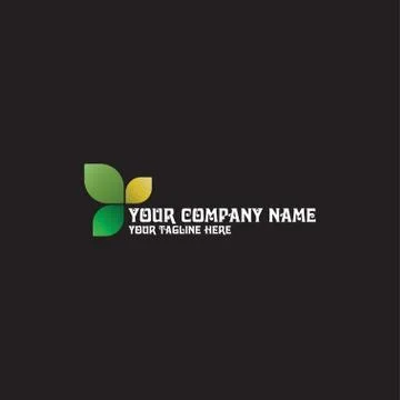 Green Leaves Logo Vector Design Template Stock Illustration