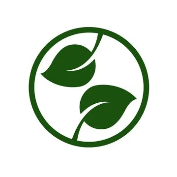 Green leaves logo vector icon Illustrazione stock