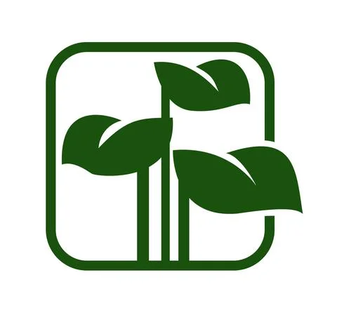 Green leaves logo vector icon Stock Illustration